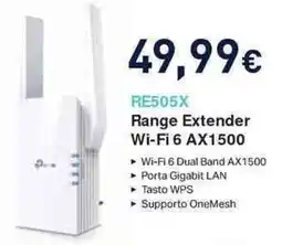Unieuro tp-link RE505X Range Extender Wi-Fi 6 AX1500 offerta