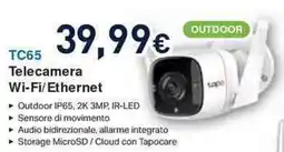 Unieuro tapo TC65 Telecamera Wi-Fi/Ethernet offerta