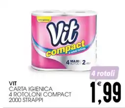 SpesAmica Vit carta igienica 4 rotoloni compact 2000 strappi offerta