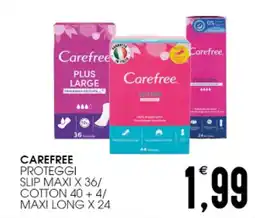 SpesAmica Carefree proteggi slip maxi x 36/ cotton 40 + 4/ maxi long x 24 offerta