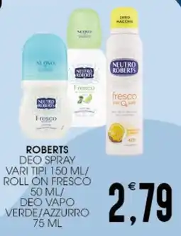 SpesAmica Roberts deo spray/ roll on fresco/ deo vapo verde/azzurro offerta