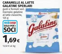 Coop Caramelle al latte galatine SPERLARI offerta