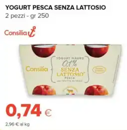 Tigre Consilia yogurt pesca senza lattosio offerta