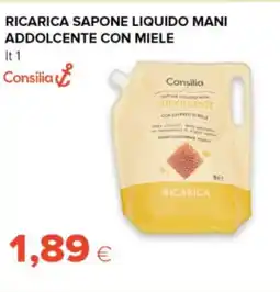 Tigre Consilia ricarica sapone liquido mani addolcente con miele offerta