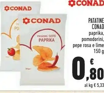 Conad Conad patatine paprika 150 g offerta