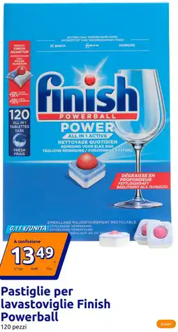 Action Pastiglie per lavastoviglie Finish Powerball offerta
