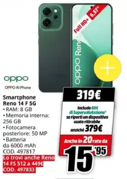 MediaWorld oppo Smartphone Reno 14 F 5G offerta