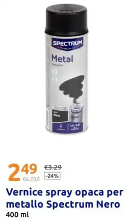 Action Vernice spray opaca per metallo Spectrum Nero offerta