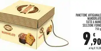 Conad Panettone artigianale mandorlato fatto a mano selezione forno 750 g offerta