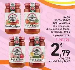 Spazio Conad Ragù LE CONSERVE DELLA NONNA offerta