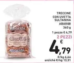 Spazio Conad Treccine con uvetta sultanina ABARIBI offerta