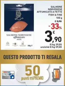 Spazio Conad Salmone norvegese affumicato a fette FISH & FINE offerta