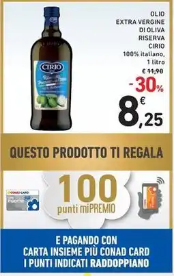 Spazio Conad Olio extra vergine di oliva riserva CIRIO offerta