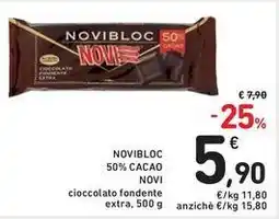 Spazio Conad Novibloc 50% cacao NOVI offerta