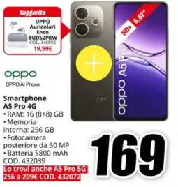 MediaWorld oppo Smartphone A5 Pro 4G offerta