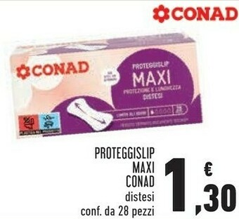 Conad Conad proteggislip maxi distesi 28 pezzi offerta
