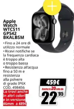 MediaWorld Apple Watch WTCS11 GPS42 BKALBSM offerta
