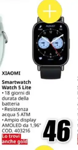 MediaWorld XIAOMI Smartwatch Watch 5 Lite offerta