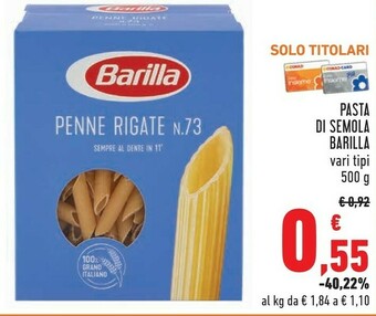 Conad Penne rigate n.73 500 g(ml) offerta
