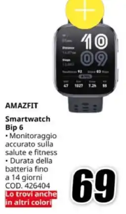 MediaWorld AMAZFIT Smartwatch Bip 6 offerta