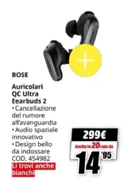 MediaWorld BOSE Auricolari QC Ultra Eearbuds 2 offerta