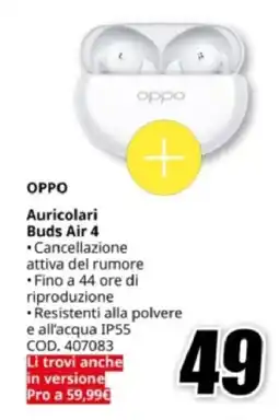MediaWorld OPPO Auricolari Buds Air 4 offerta