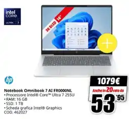 MediaWorld hp Notebook Omnibook 7 AI FR0000NL offerta