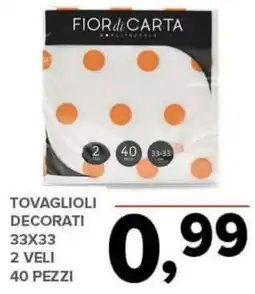 Todis Tovaglioli decorati 33x33 offerta