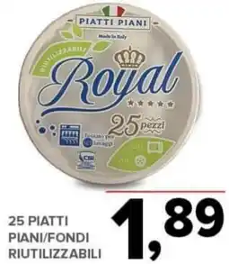 Todis 25 piatti piani/fondi riutilizzabili offerta