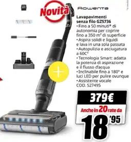 MediaWorld Rowenta Lavapavimenti senza filo GZ5736 offerta