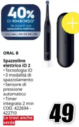 MediaWorld ORAL B Spazzolino elettrico iO 2 offerta