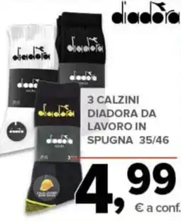 Todis 3 calzini diadora da lavoro in spugna 35/46 offerta