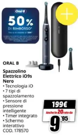 MediaWorld ORAL B Spazzolino Elettrico i09s Nero offerta