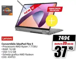 MediaWorld Lenovo Convertibile IdeaPad Flex 5 offerta