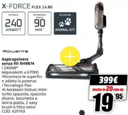 MediaWorld Rowenta Aspirapolvere senza fili RH9B74 offerta