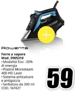 MediaWorld Rowenta Ferro a vapore Mod. DW5310 offerta