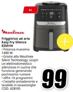 MediaWorld Moulinex Friggitrice ad aria Easy Fry Silence EZ551H offerta