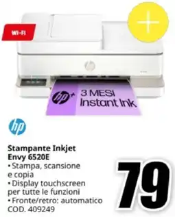 MediaWorld hp Stampante Inkjet Envy 6520E offerta