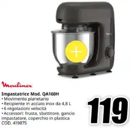 MediaWorld Moulinex Impastatrice Mod. QA160H offerta