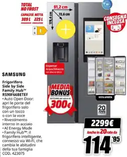 MediaWorld SAMSUNG Frigorifero Side by Side Family Hub RS90F66BETEF offerta