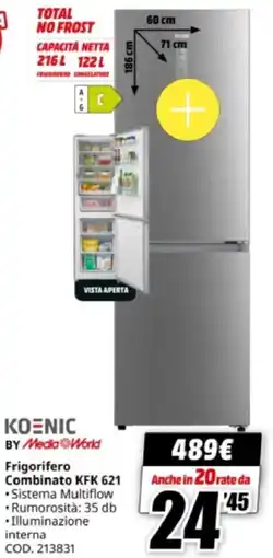 MediaWorld KOENIC Frigorifero Combinato KFK 621 offerta