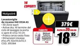 MediaWorld Hotpoint Lavastoviglie da incasso H4I D534 AS offerta