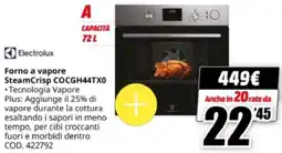 MediaWorld Electrolux Forno a vapore SteamCrisp COCGH44TX0 offerta