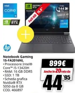 MediaWorld hp Notebook Gaming 15-FA2016NL offerta