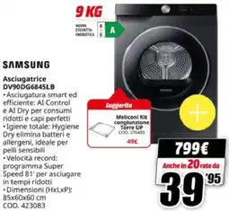 MediaWorld SAMSUNG Asciugatrice DV90DG6845LB offerta