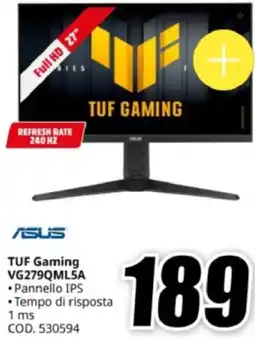 MediaWorld ASUS TUF Gaming VG279QML5A offerta