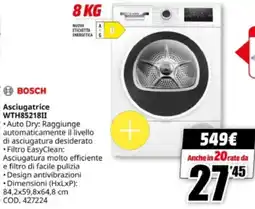MediaWorld BOSCH Asciugatrice WTH85218II offerta