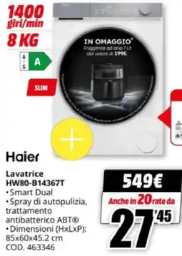 MediaWorld Haier Lavatrice HW80-B14367T offerta