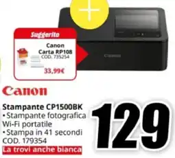 MediaWorld Canon Stampante CP1500BK offerta