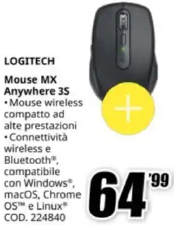 MediaWorld LOGITECH Mouse MX Anywhere 35 offerta
